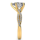 Pear Twist Diamond Engagement Ring 0.12ct