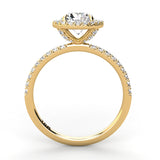 Round Outline Halo Diamond Engagement Ring .31ct