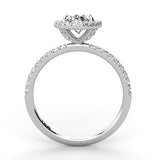 Oval Outline Halo Diamond Engagement Ring 0.31ct