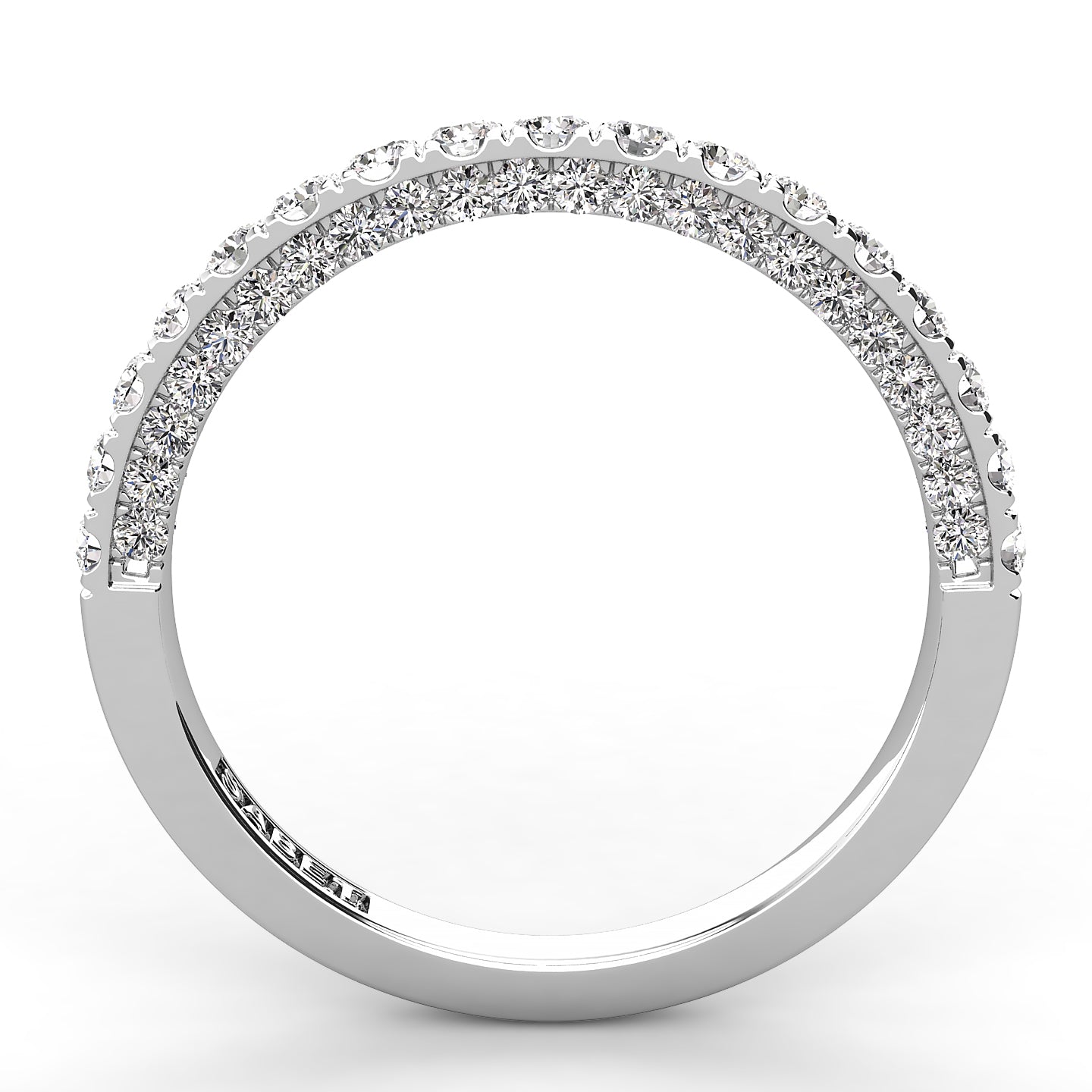 Ladies Diamond Wedding Band Pave Three Sided 0.60ctw – Charleston 