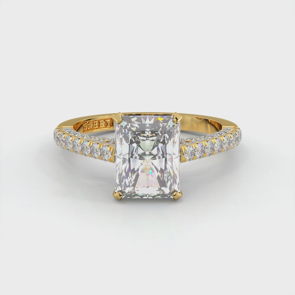 Three Sided Radiant Diamond Engagement Ring .80ct