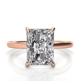 Solitaire Radiant Hidden Halo Engagement Ring
