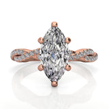 Marquise Twist Diamond Engagement Ring 0.12ct