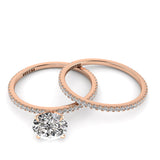 Solitaire Round Diamond Engagement Ring Set
