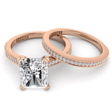 Radiant Diamond Engagement Ring Set