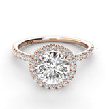 Round Outline Halo Diamond Engagement Ring .31ct