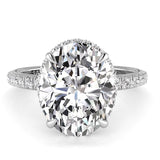 Oval Diamond Engagement Ring Hidden Halo 0.33ct