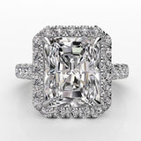 Radiant Diamond Halo Engagement Ring 1.03ct