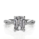 Emerald Twist Diamond Engagement Ring 0.12ct