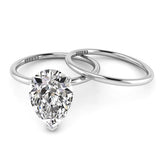 Pear Pave Engagement Ring with Diamond Belt Set 0.05ct