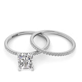 Solitaire Radiant Diamond Engagement Ring Set