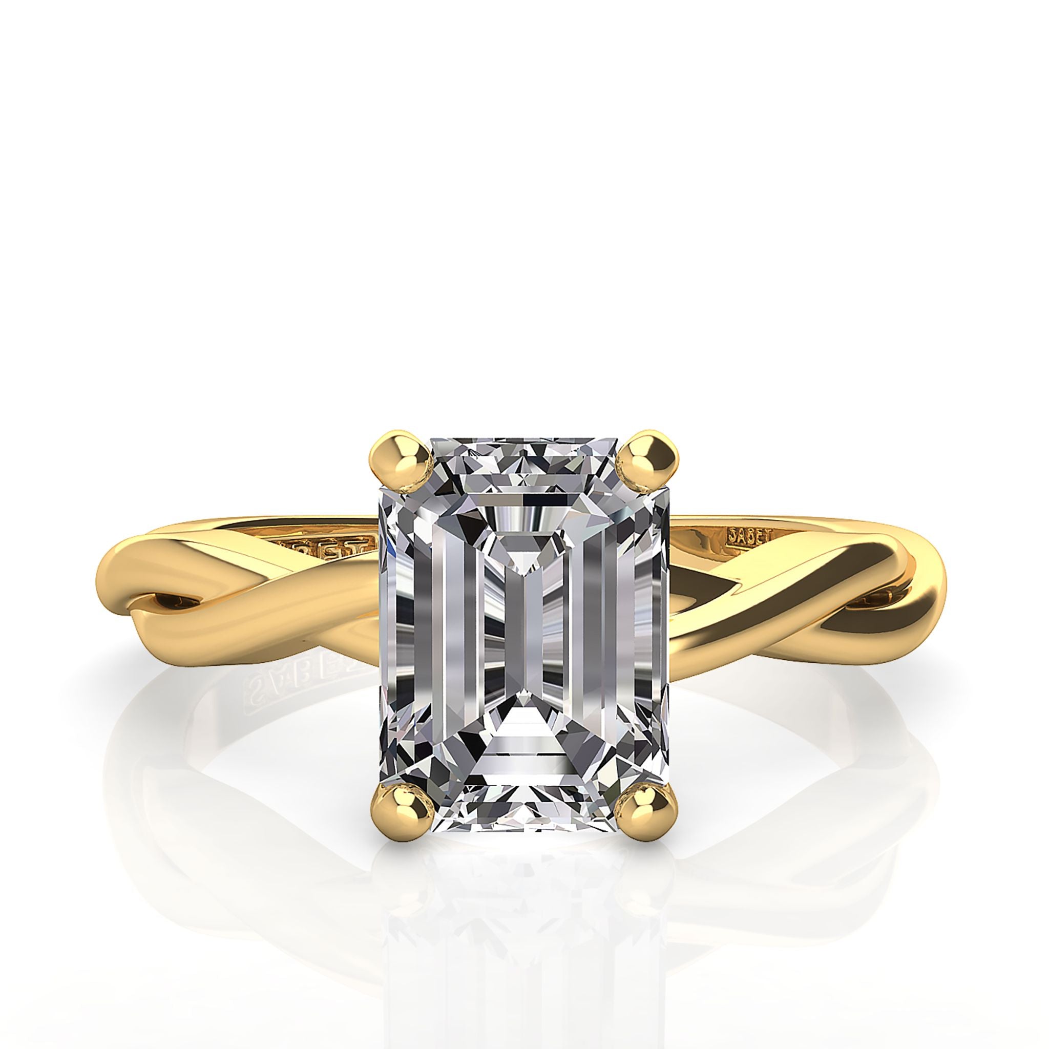 Emerald Twist Engagement Ring