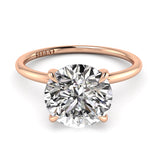 Round Pave Engagement Ring with Diamond Belt 0.05ct
