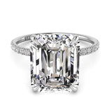 Pave Diamond Engagement Ring with Diamond Belt 0.21ct