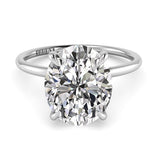 Oval Pave Engagement Ring with Diamond Belt 0.05ct