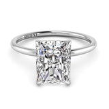 Radiant Pave Engagement Ring with Diamond Belt 0.05ct