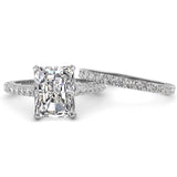 Three Sided Radiant Diamond Engagement Ring Set 1.36ct