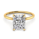 Radiant Pave Engagement Ring with Diamond Belt 0.05ct