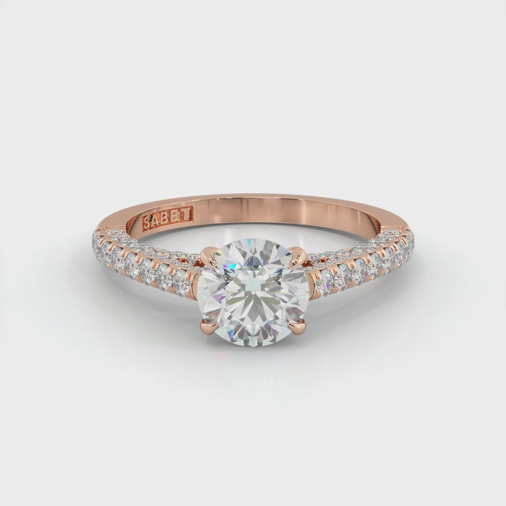 Three Sided Oval Diamond Engagement Ring .80ct