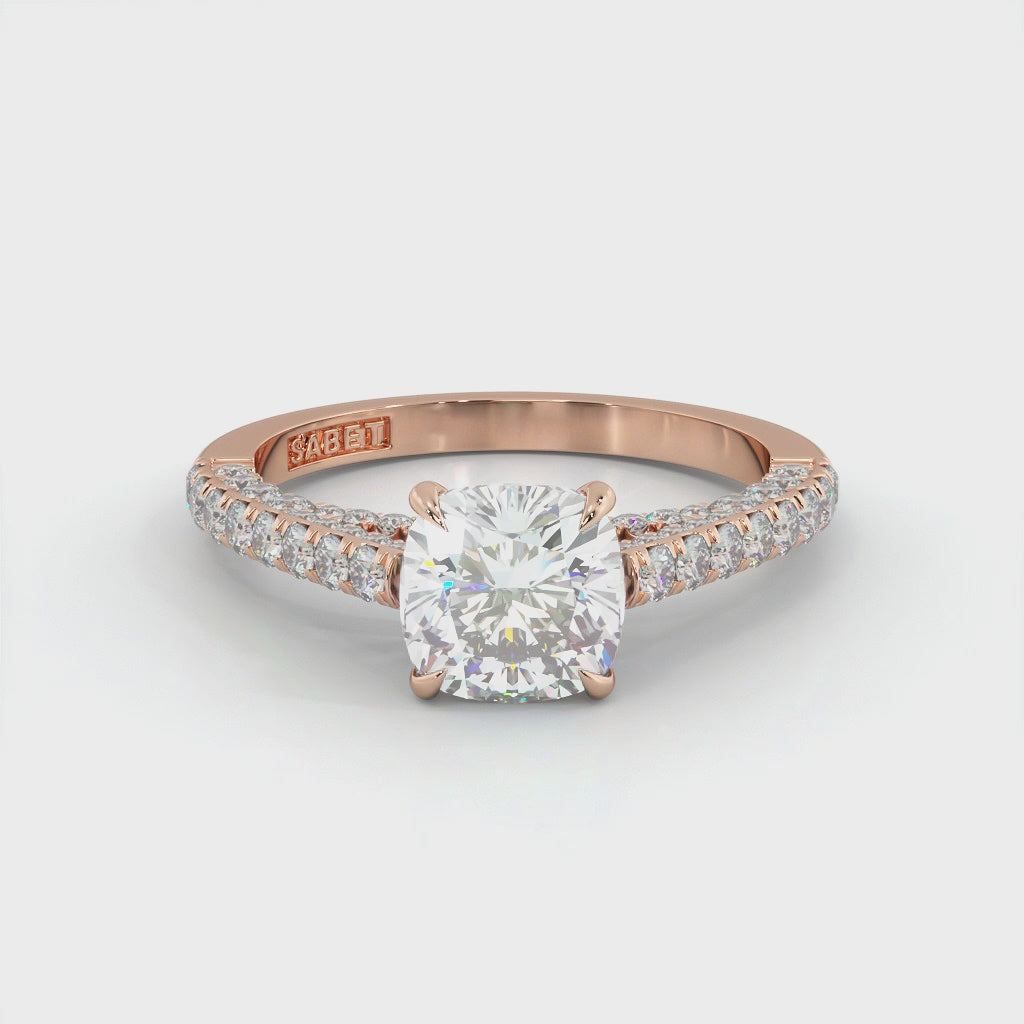 Three Sided Round Diamond Engagement Ring 0.80ct