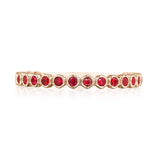 Round Bezel Droplet Wedding Band with Ruby