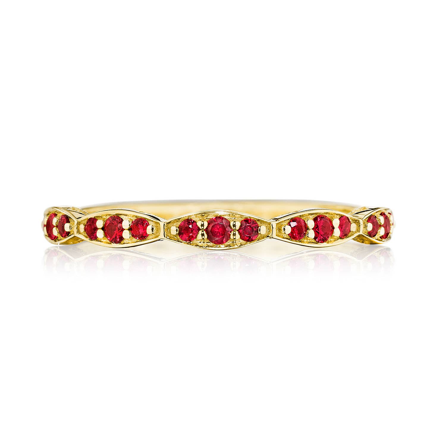 Marquise Design Wedding Band with Ruby