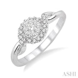 1/5 Ctw Lovebright Round Cut Diamond Engagement Ring in 14K White Gold