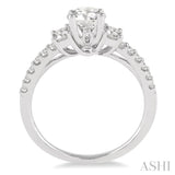 Past Present & Future Semi-Mount Diamond Engagement Ring