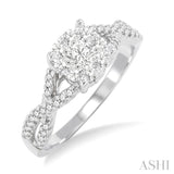 1/3 Ctw Lovebright Round Cut Diamond Engagement Ring in 14K White Gold