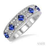 Gemstone & Diamond Wedding Band