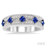 Gemstone & Diamond Wedding Band