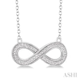 Silver Infinity Shape Diamond Pendant