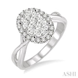 Oval Shape Lovebright Bridal Diamond Engagement Ring