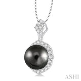 Black Pearl & Diamond Pendant