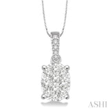 Oval Shape Lovebright Diamond Pendant