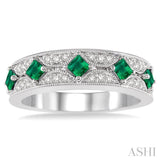 Gemstone & Diamond Wedding Band