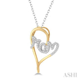 Mom Heart Shape Diamond Pendant