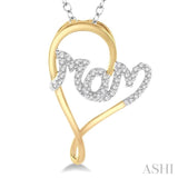 Mom Heart Shape Diamond Pendant