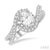 Oval Shape Semi-Mount Diamond Engagement Ring