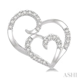 Double Heart Shape Diamond Earrings