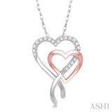 Double Heart Shape Diamond Pendant