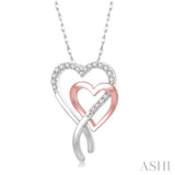 Double Heart Shape Diamond Pendant