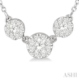 Lovebright Three Stone Diamond Necklace