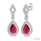 Pear Shape Gemstone & Diamond Earrings