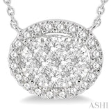 Oval Shape Lovebright Essential Diamond Necklace