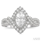 Marquise Shape Semi-Mount Diamond Engagement Ring