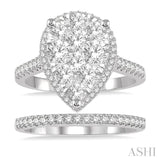 Pear Shape Lovebright Diamond Wedding Set