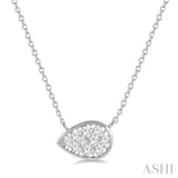 1/4 Ctw Pear Shape Lovebright Diamond Necklace in 14K White Gold