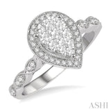 Pear Shape Lovebright Bridal Diamond Engagement Ring