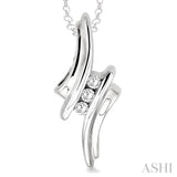 Silver 2 Stone Diamond Fashion Pendant